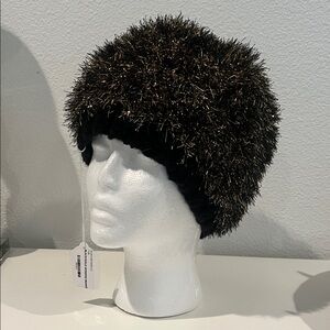 Black and Gold Handmade Beanie